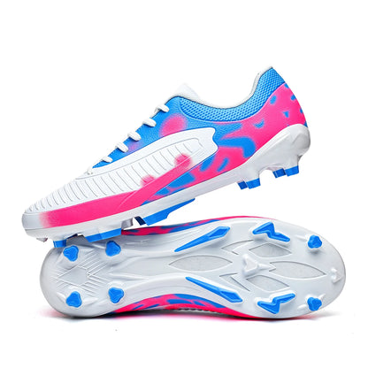 Chaussures de football pour hommes, modèle AG FG, semelle absorbant les chocs, tige en polyuréthane confortable, crampons pour les compétitions et l’entraînement quotidien.