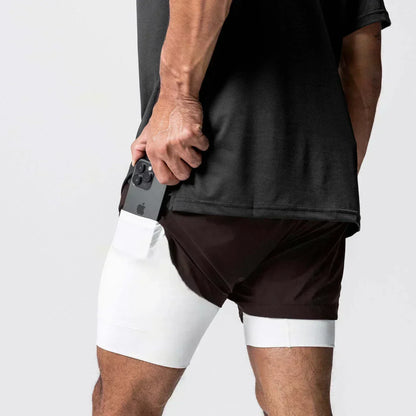 Produit gaming premium Fraquane, Dragon Ball Men's Double-layer Shorts Son Goku Summer Japanese Anime Fake Two-piece Sports Fitness Quick-drying Shorts