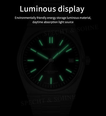 2025 New Arrivals Specht&Sohne Mens Watches Stainless Steel Sapphire Classic Quartz Men Watch Relogio Masculino 100M Waterproof