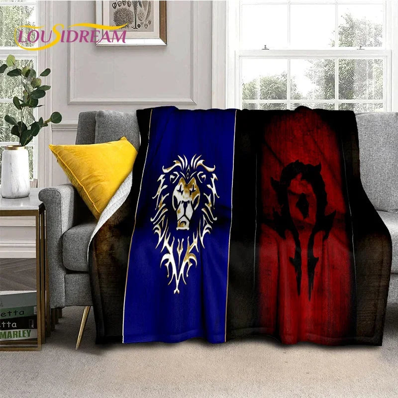WOW, World of Warcraft Demon Hunter, Lich King, pătură din flanel pentru pat, dormitor, canapea, picnic, pătură pentru exterior și timp liber