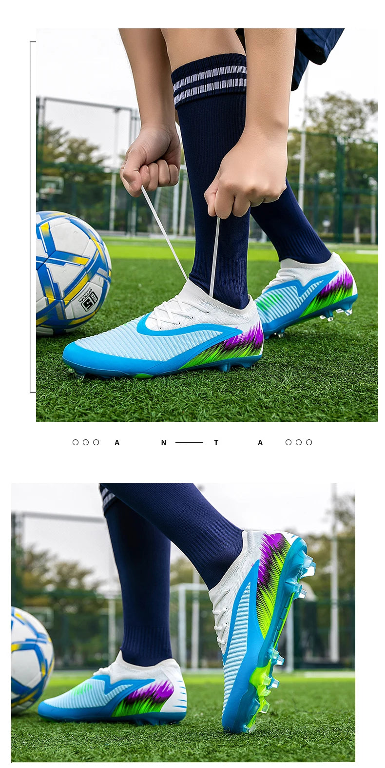 New Men Football Boots Shoes Match Training Soccer Shoes Non-Slip Cleats Long Spikes FG Ultralight Outdoor Sneaker Drop Shipping