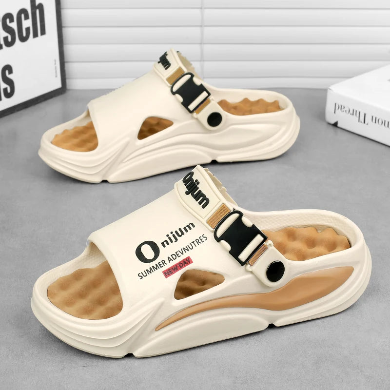 Pantoufles de Massage d'été pour hommes, sandales d'extérieur, plage, diapositives d'intérieur confortables, sabots d'eau, chaussures décontractées, pantoufles de maison pour hommes et femmes