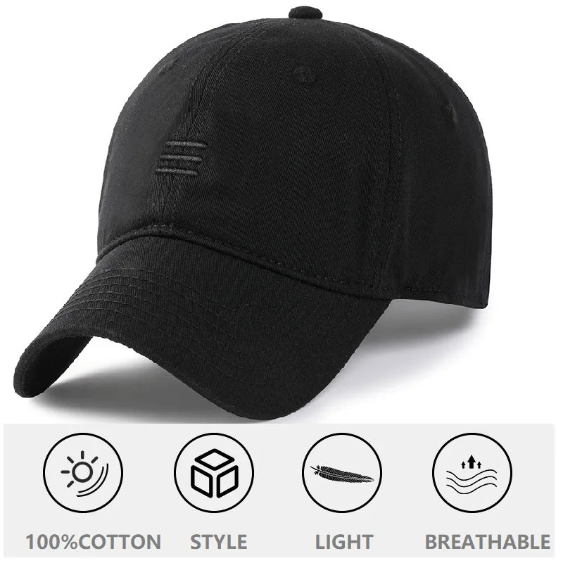 Baseball kapa Big Head Plus Size iz 100 % bombaža, primerna za moške in ženske, nastavljiva kapa »Dad Hat«, velikost 58–60 cm, 61–65 cm
