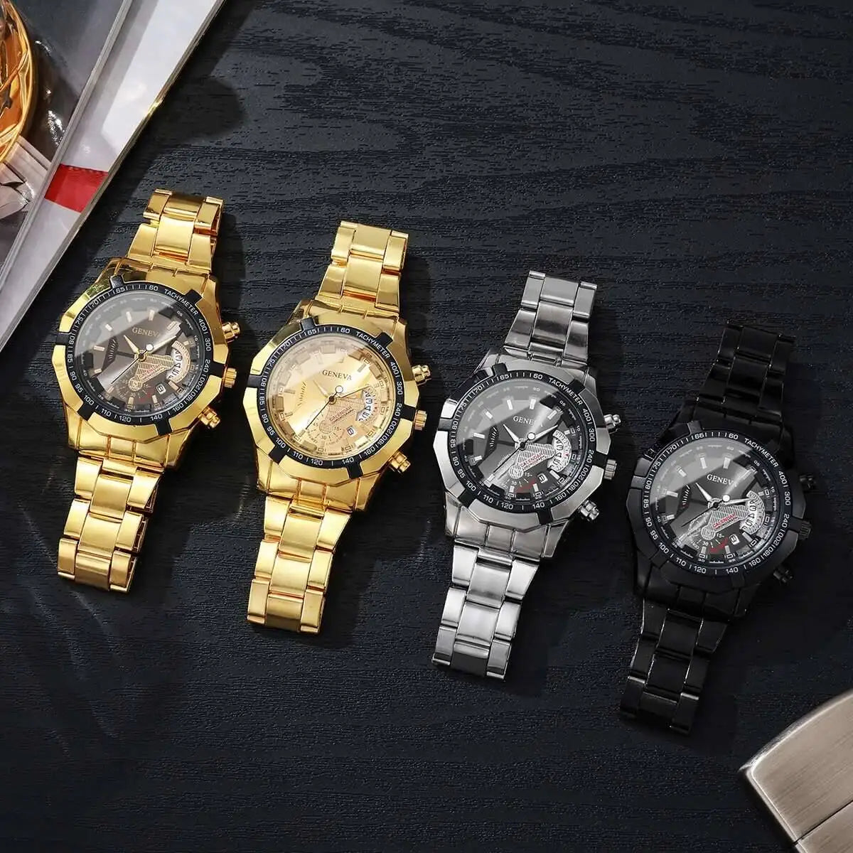 Montres de mode pour homme, montres d'affaires, montres de luxe à grand cadran avec calendrier, montres à quartz pour homme, Reloj Hombre (sans boîte)