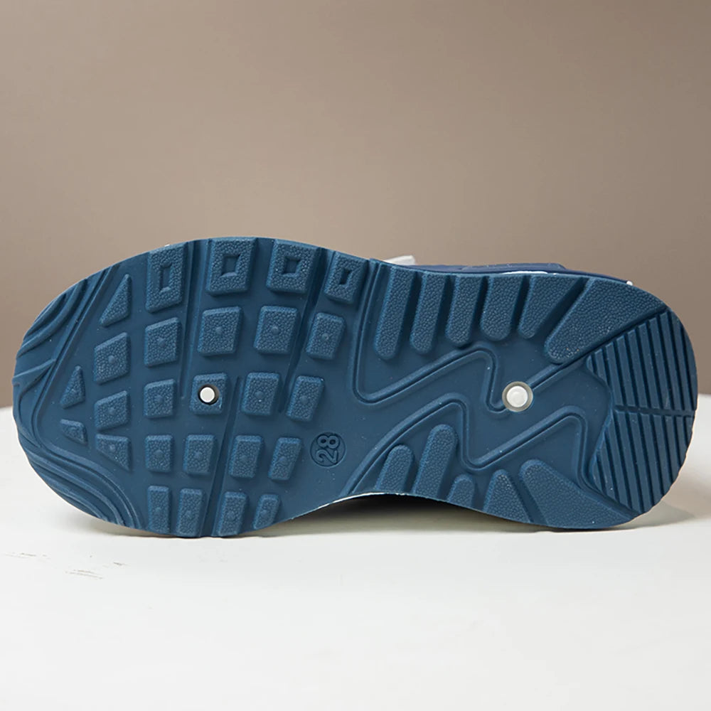 PU Leather Sport Shoes For Children Trend Fashion Kid's Sneakers Soft-soled Outdoor Boy's Girl's Running Shoes