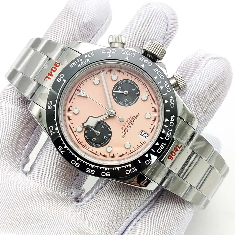 Men's VK64 Sapphire Quartz Stainless Steel Chronograph Casual Sport Waterproof Men's Automatic Watch