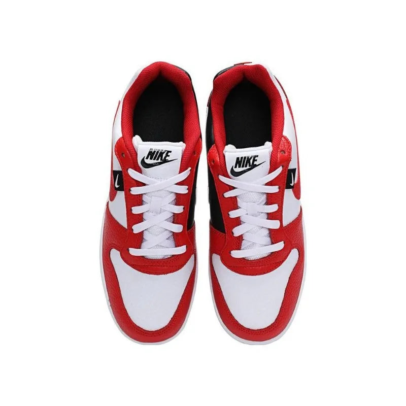 Nike EBERNON Synthetic Leather Low Premium Low Top, Board Shoes, Men's, White and Red AQ1774-101