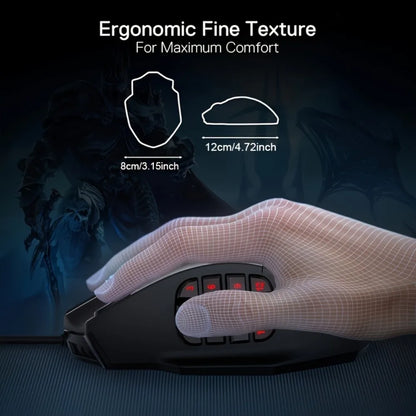 E-YOOSO X-39 Programmable Gaming Mouse, Wired RGB Mouse with 18 Buttons, 8 Removable Weights, 5 DPI, Ergonomic Grip for Computer