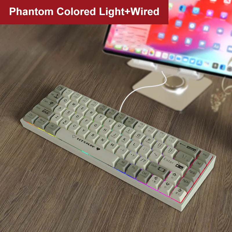 AJAZZ AK680 65% Wireless Mechanical Keyboard ABS Keycap Hot Swap Gamer Keyboard Custom Gasket Gaming Accessories for Pc Laptop