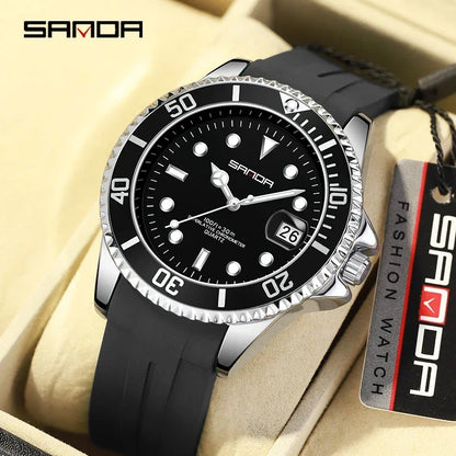 SANDA 7018 Montre à quartz pour homme très vendue Montres de sport pour homme Montre de luxe étanche en silicone Montre à quartz pour homme Relogio Masculino