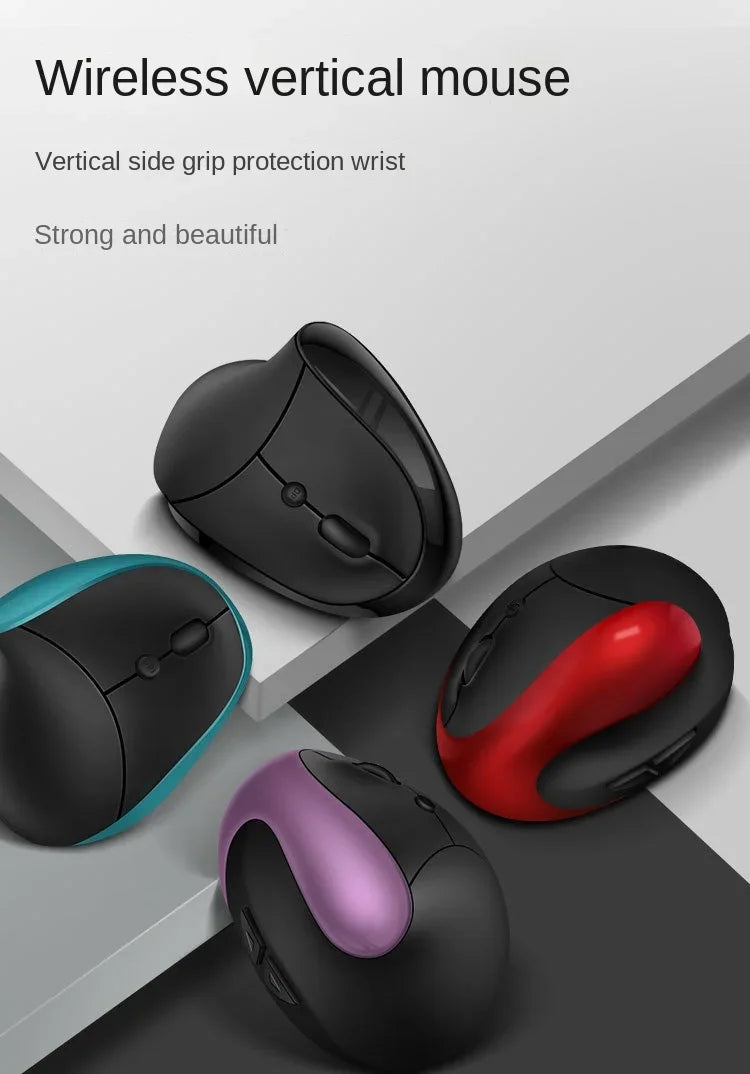 BTS-908 Hot Selling Rechargeable Vertical Mice Ergonomic Wireless Mouse 2.4G USB Receiver 1600 Adjustable DPI 6 Buttons Mouse