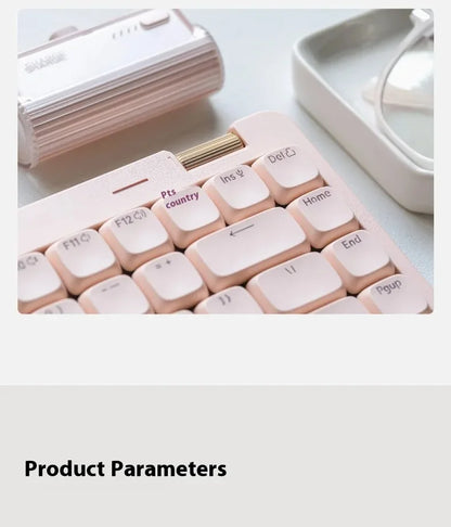 Lofree Flow Lite Wireless Mechanical Keyboard&PU Bag Lighter&Silenter POM Switch 2.4G Bluetooth&Wired Office Typing Gasket 84key