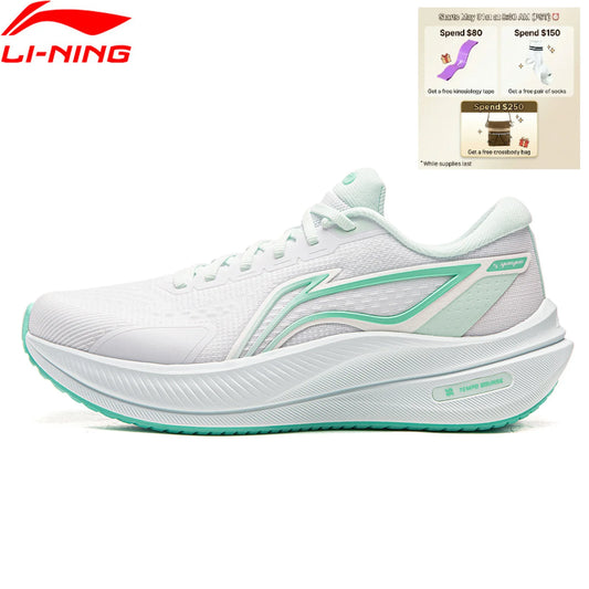Li-Ning Women's YUEYING 5 Optimized Cushion Running Shoes with Wide Toe Box TEMPO BOUNSE Reflective LiNing Sneaker ARHW004