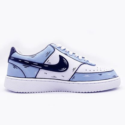 Custom Sneakers NIKE COURT VISION  Messy Line Design Wild Romantic Dream Comic Pattern Couple Matching Shoes Unisex retro shoes