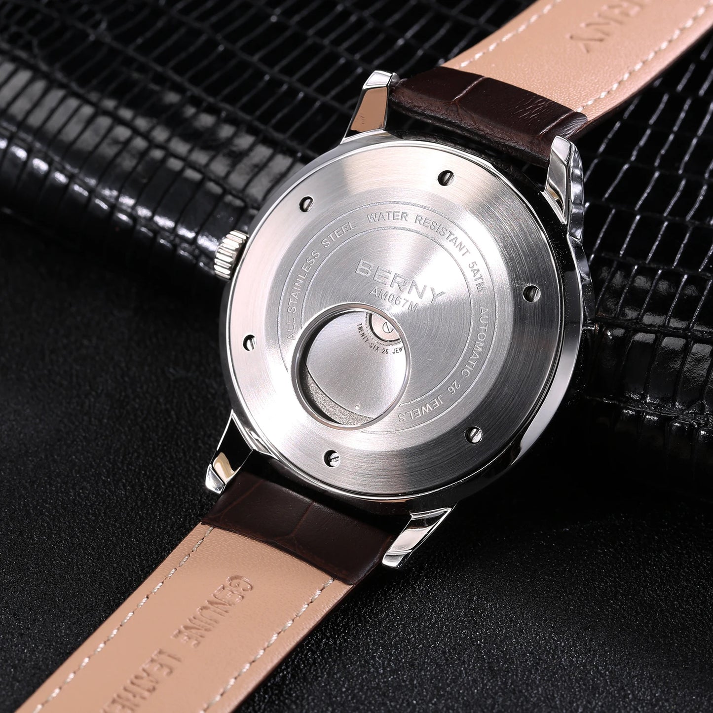 BERNY Luxury Automatic Watches for Men Fashion Elegant Mechanical Wristwatch Sapphire Date Week High-end Men's Dress Watch