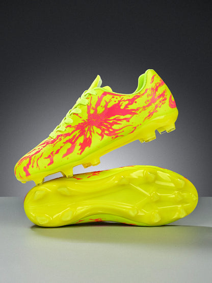 Chaussures de football pour hommes, modèle AG FG, design aérodynamique et léger, excellente adhérence, idéales pour les entraînements quotidiens sur gazon et les matchs de l’équipe de football de l’école.