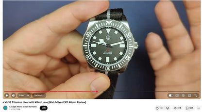 Watchdives EXD 40Mm Titanium Dive Watch Man VH31 Sweep Quartz Watches 200 Waterproof Ar Sapphire BGW9 Luminous 316L Wristwatch