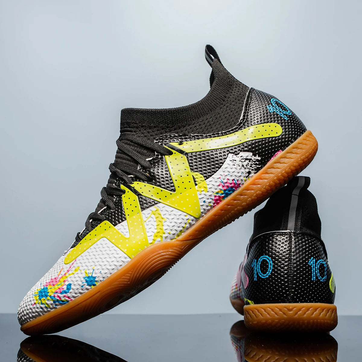Professional Men's Indoor Flat-Bottomed Football Shoes Adult Durable Comfortable Training Shoes Teenagers Non-Slip Soccer Shoes