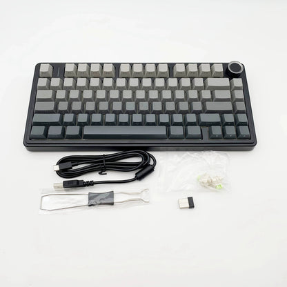 AULA F75 Gaming Mechanical Keyboard RGB Customized 75% Layout Side-engraving Gasket Mounted 80keys PBT Gradient Keycaps keyboard