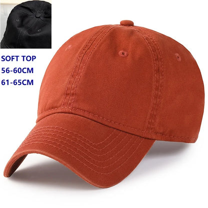 Baseball kapa Big Head Plus Size iz 100 % bombaža, primerna za moške in ženske, nastavljiva kapa »Dad Hat«, velikost 58–60 cm, 61–65 cm