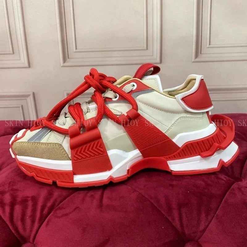2026 Fashion Women Sneakers Size 35-46 High Quality  Platform Sneaker Men Casual Shoes Sports Running Shoes Lace Up Patchwork
