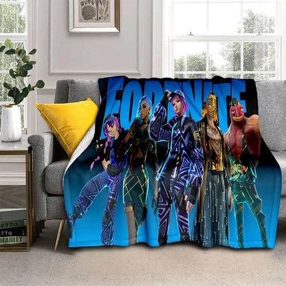 Fortnite Game Flannel Blanket Unisex Soft Warm Throw Blanket for Bedroom Living Room Bed Travel Camping Sofa Decoration Supplie