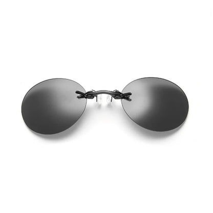Runde randlose Sonnenbrille für Herren Matrix Morpheus Herren-Klassiker mit Nasenklammer Mini-Brille ohne Rahmen Marken-Designbrille UV400