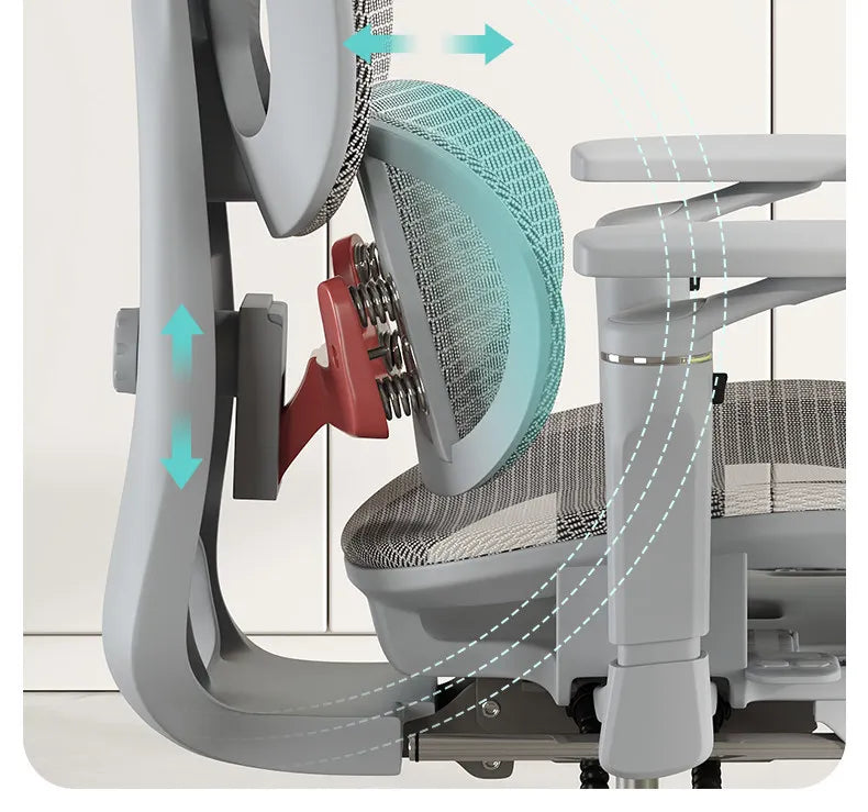 Chaise de bureau ergonomique pour ordinateur, base en alliage d'aluminium robuste, pour poste de travail à domicile, chaise de jeu pour ordinateur