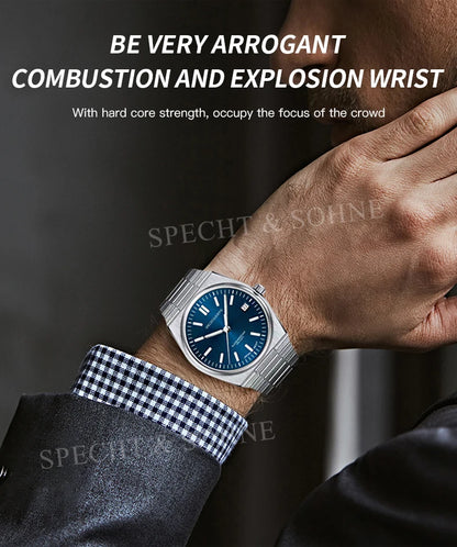 2025 New Arrivals Specht&Sohne Mens Watches Stainless Steel Sapphire Classic Quartz Men Watch Relogio Masculino 100M Waterproof