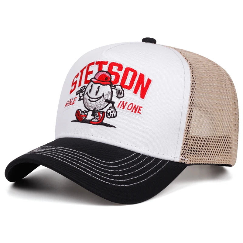 2025 Creative New Baseball Hat STETSON Snowman Truck Hat Men's Street Hip Hop Hat Women's Outdoor Leisure Sunshade Hat Mesh Hat