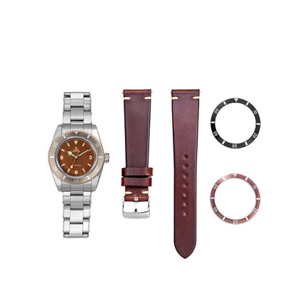 Thorn T028 Bronze Dive Watch PT5000 Automatic Movement Mechanical Watches Aluminum Bezel Sapphire 37mm Men Wristwatch