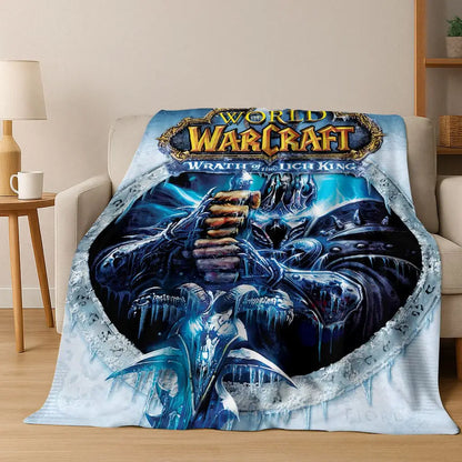 WOW World of Warcraft Arthas Demon Illidan Sylvanas Flannel Blanket,Cozy Soft Throw Blanket for Home Bedroom Bed Sofa Cover Gift