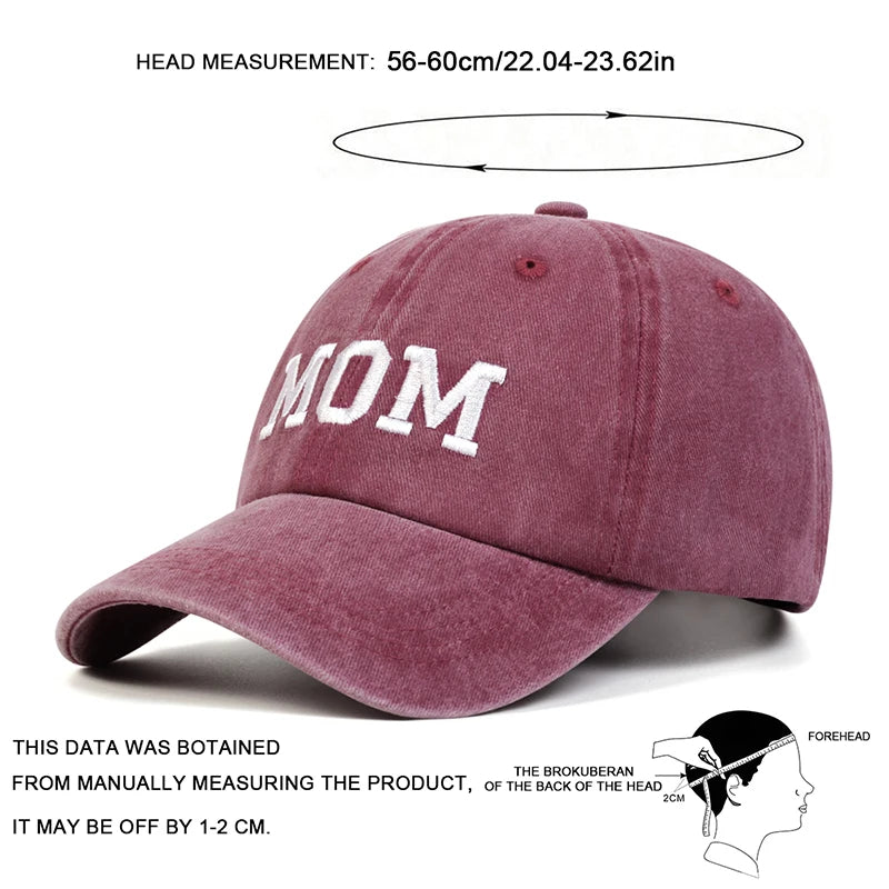 2 stuks unisex baseballpetten met geborduurde letters ‘DAD’ en ‘MOM’, wasbaar, voor lente en herfst, verstelbaar, casual, met zonwering