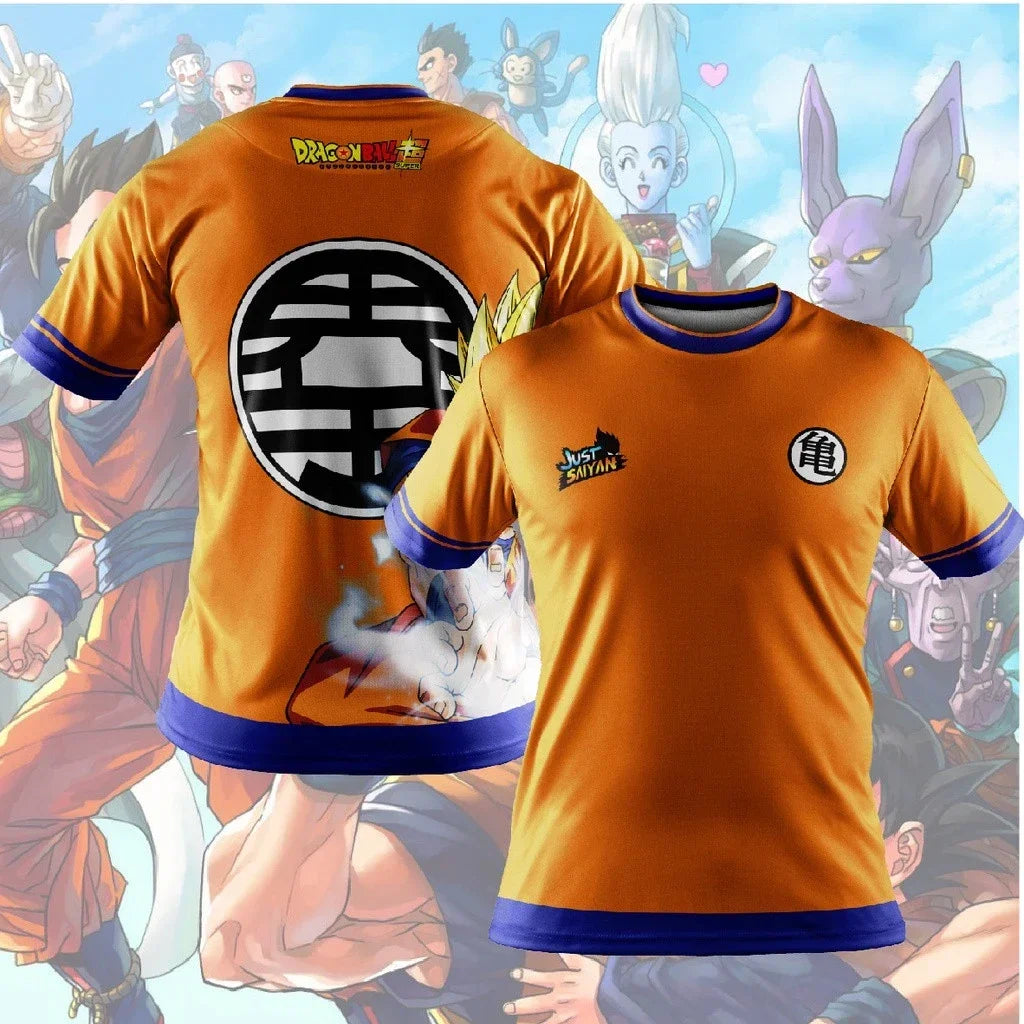 Dragon Ball Goku Cosplay T Shirts Super Saiyan Boys Kids Clothes Short Sleeve T-shirt White Black Orange Breathable Jersey, Produit gaming premium Fraquane