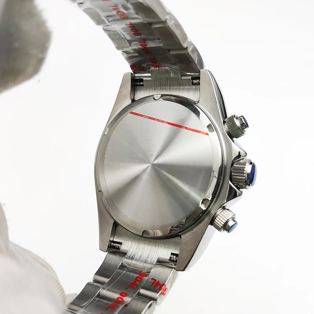 20 Colors dress 39mm Quartz Chronograph Sapphire Crystal Stainless Luminous Men's Watch VK63 Movement Calendar Strap