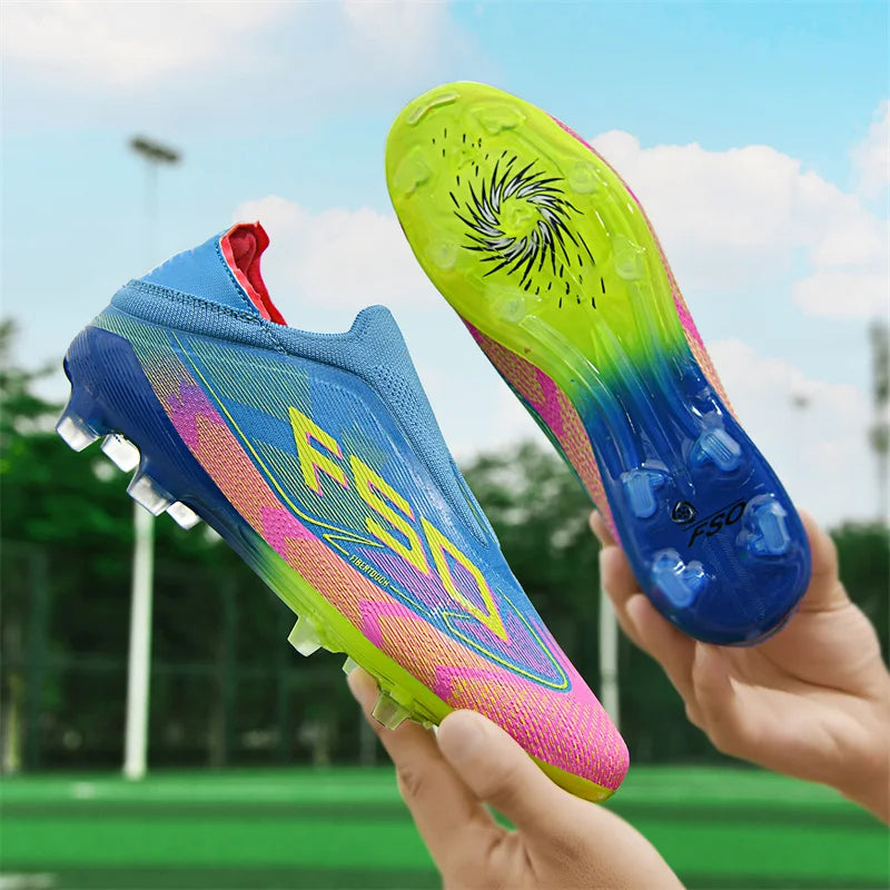Botas de fútbol para hombre New Society para césped, tenis deportivos para adulto, transpirables y ultraligeras, zapatillas de fútbol para exteriores