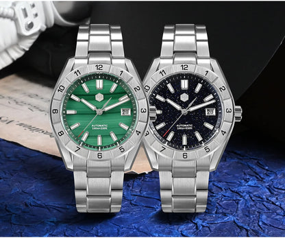 San Martin New 42mm Peacock Gemstone Dial NH35 Luxury Men Watch Automatic Mechanical Sapphire 100M Waterproof Luminous SN0130