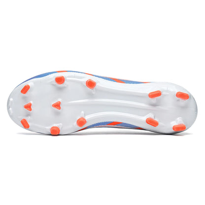 Chaussures de football AG FG pour adultes, tissu PU doux et agréable pour la peau, semelle extérieure antidérapante en TPU, résistantes à l'usure, pour les matchs sur gazon du week-end