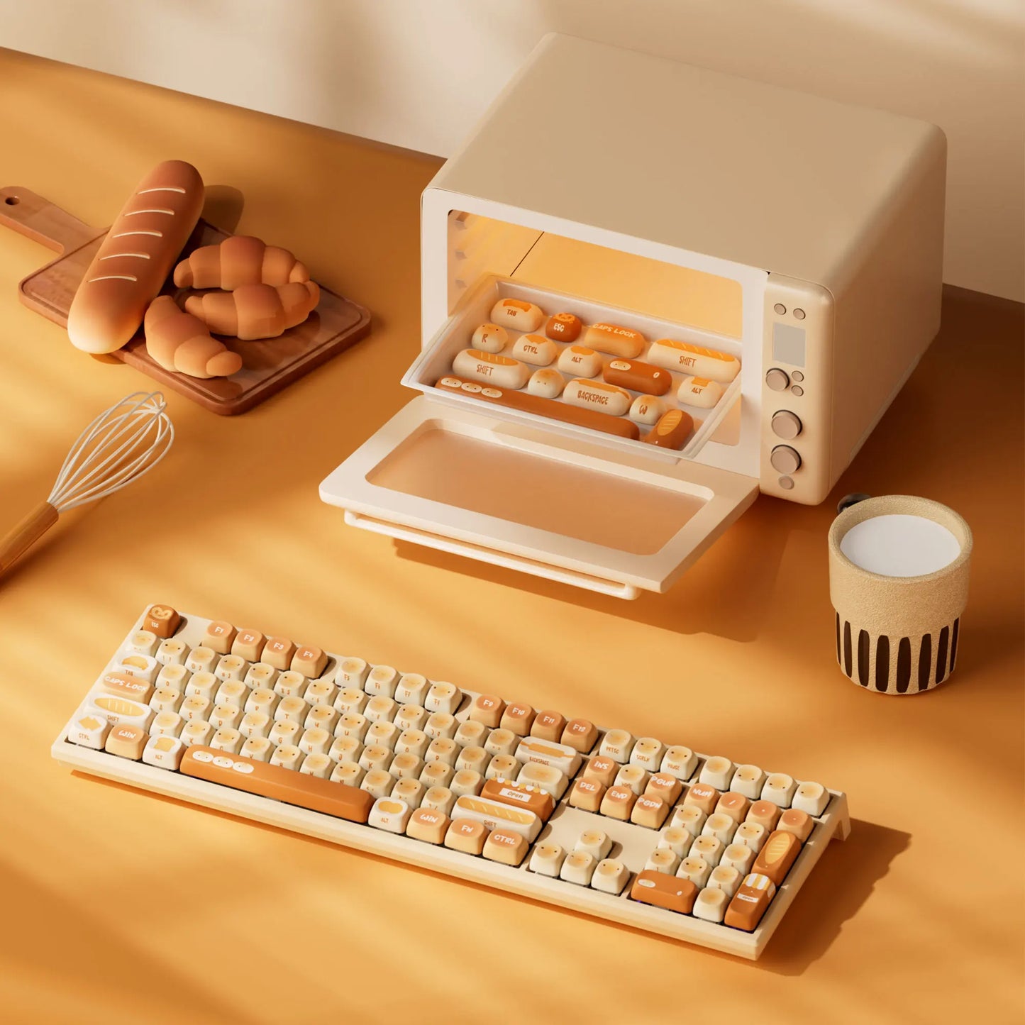 Akko MonsGeek MG108B Bun Wonderland Wireless Mechanical Keyboard MOG Profile RGB 108 Keys Full Size Hot Swap USB / 2.4G / BT 5.0