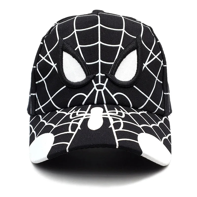 Boné de basebol com figura do Homem-Aranha da Marvel, de algodão, com pala, para estudantes, homens e mulheres, com motivos de desenhos animados, para atividades ao ar livre, proteção solar, fantasias e presente de aniversário