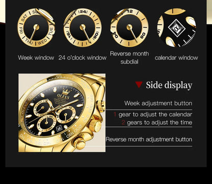 OLEVS 6638 Original Brand Classic Man Watch Luxury Automatic Mechanical Wrist Watches for Men Chronograph Waterproof Men's Watch