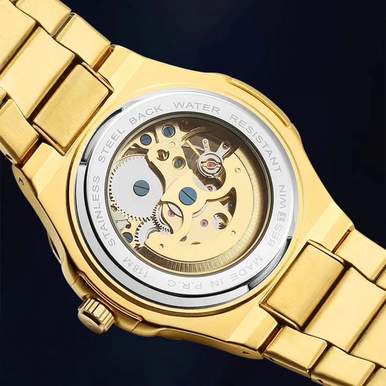 Montres-bracelets mécaniques pour homme à cadran ajouré, design squelette, montre de luxe entièrement automatique pour homme, relogio