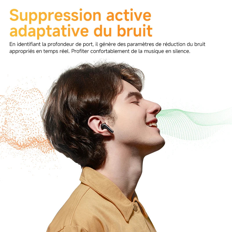QCY HT10 AilyBuds Pro+ ANC Wireless Earphone Hi-Res Audio with LDAC Bluetooth 5.3 Earbuds 6 Mic AI HD Call Multipoint Connection