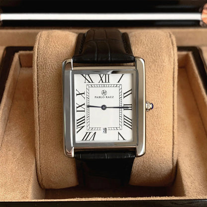 UTHAI Montre homme de luxe légère pour le travail, marque de luxe, carrée, classique, avec calendrier, étanche, bracelet, montre-bracelet à quartz pour homme, cadeau