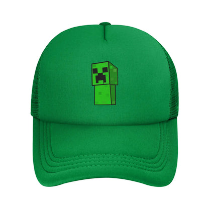 Kapa za odrasle Creepers z velikim čelom, v slogu videoigric, v stilu Trucker, mrežasta bejzbolska kapa, poliestrska kapa, sončna kapa, nastavljiva dirkaška kapa, poletna