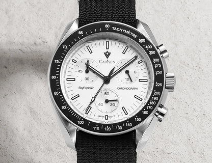 CADISEN Neue Herrenuhren Luxuriöse Quarz-Armbanduhr für Herren Saphirglas mit AR-Beschichtung Canvas VK68 Speed Chronograph Automatik