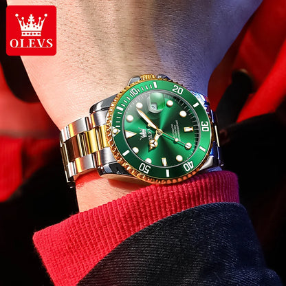 Orologio meccanico automatico di lusso da uomo OLEVS 6650 – Impermeabile, luminescente, bracciale in acciaio – Orologio da polso da uomo, stile professionale, marca prestigiosa