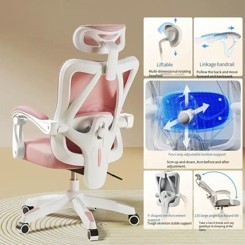 UVR Gaming Computer Chair Mesh Breathable Staff Chair Ergonomic Design Armrest Chair Sitting Comfor THome Office Chair Furniture