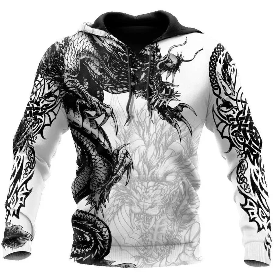 2023 neuer Herbst-Hoodie für Herren mit Wolf-Print, 3D-Sweatshirt, urban, trendig, vielseitig kombinierbar, Oversized-Oberteil, Kapuzenpullover, Herrenbekleidung