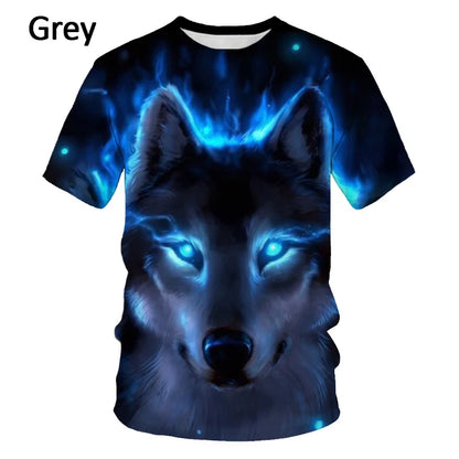 Fashion 3D Wolf Printed T Shirts for Men/women Personality Cool Printing Graphic Tee Shirt Short Sleeve T-shirt